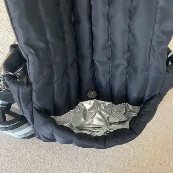 THINK ROLYN Bar Bag black quilted nylon multi strap crossbody - Picture 4 of 7